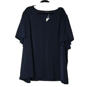 BloomChic Navy Blue V Neck Blouse Size 26